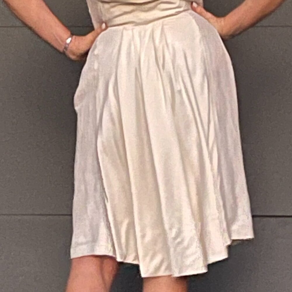 Antonio Berardi made in Italy Linen Silk blend Cowel back sleeveless cream dress - Picture 7 of 15